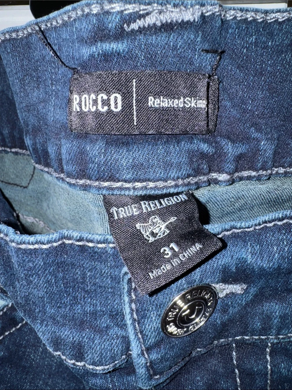 True Religion Dark Indigo Straight Leg Jeans